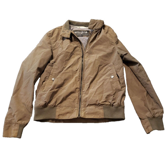 Authentic Superdry Mens Vintage Brown Cloth Size Large Bomber Jacket - Picture 2 of 5
